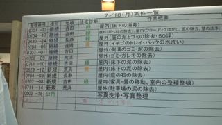 東日本大震災活動 予定ボード