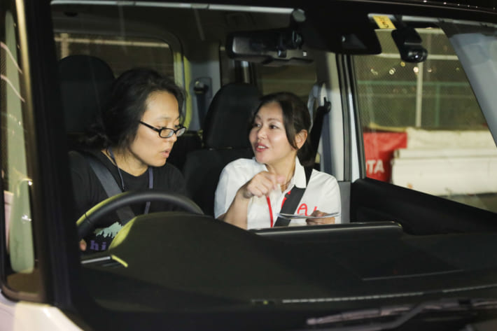 東京モーターフェス2018 女性向けビギナードライバー運転講習 指導風景